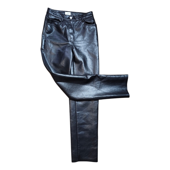 Aritzia Wilfred Melina Black Vegan Leather Pants Size 2 - Picture 2 of 10